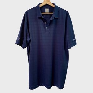 Callaway Opti Dri Golf Shirt Navy Ventilated Stripe Lexus Collared Polo Blue
